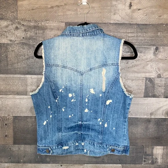 Distresses Celebrity Pink Cut Jacket Vest - Picture 2 of 4